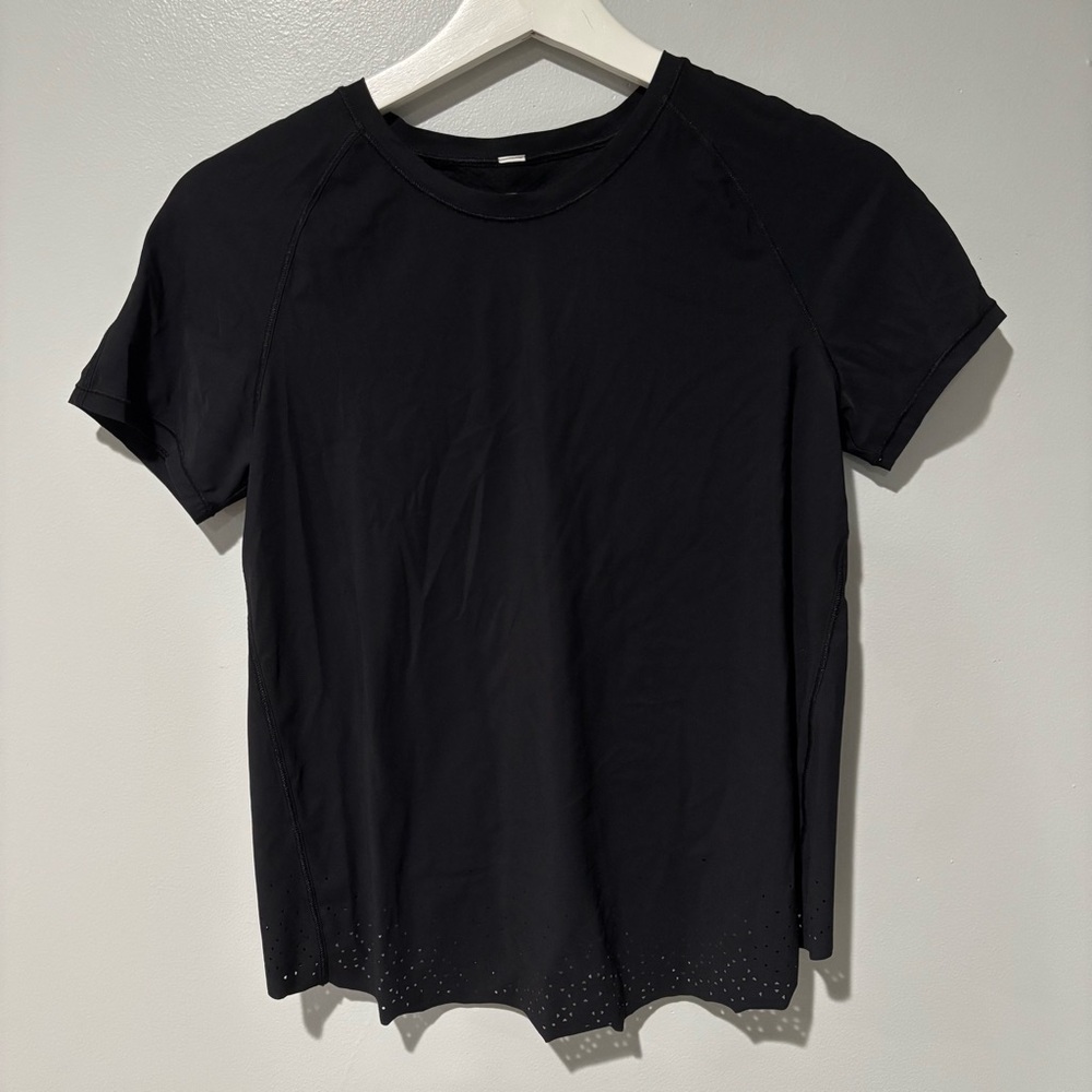 Lululemon Quick Pace Short Sleeve Tee Black Size 4 - Picture 3 of 5